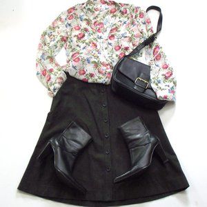 Banana Republic Olive Green Military Wool Skirt